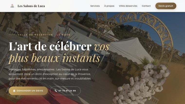 Site web Les Salons de Luca — salle de réception